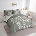 thumbnail image 3 of Homewish Chic Floral Leaves Bedding Comforter Set 7 Pieces for Female Men Women,Vintage Aesthetic Full Bedding Set Lightweight,Botanical Plants Fitted Sheet Flat Sheet,Microfiber Bedroom Decor, 3 of 8