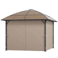 thumbnail image 1 of Gazebo Extérieur à Toit Rigide 10x10 avec Toit en Polycarbonate UV60+, Cadre en Acier et Aluminium, Rideaux d'Intimité Kaki, Auvent de Patio Résistant aux Intempéries pour Cour Arrière, Jardin et au Bord de la Piscine, 1 of 7
