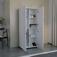 thumbnail image 3 of Depot E-Shop Armoire Wardrove 70" H, Double Doors, 6 Shelves, 2 Hanging Rods, White, 3 of 5