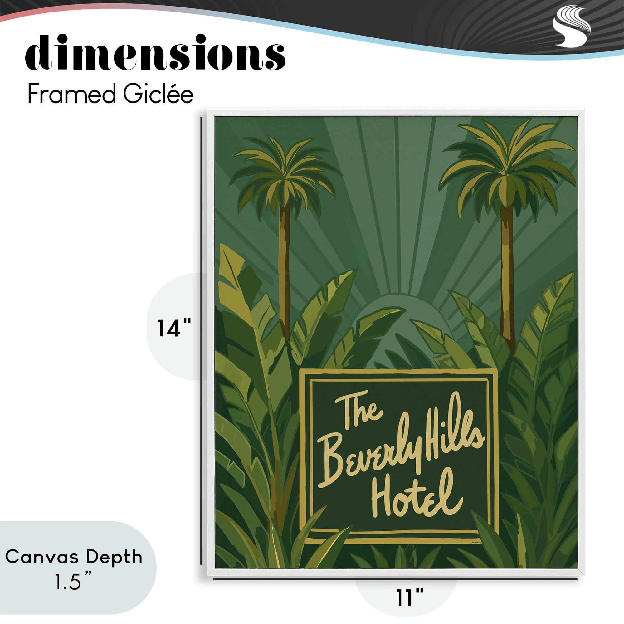 Stupell Industries Retro Beverly Hills Hotel White Framed Giclee Art, design by Amelia Noyes