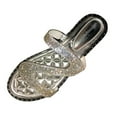 thumbnail image 2 of UTTOASFAY Womens Sandals Summer Women Rhinestone Slip-On Open Toe Flat Breathable Sandals Beach Shoes Silver 6-6.5(37), 2 of 2