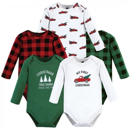 UPC: 0660168153842 | Hudson Baby Unisex Baby Cotton Long-Sleeve Bodysuits Christmas Tree 18-24 Months