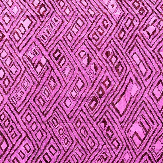 Ahgly Company Indoor Square Abstract Pink Modern Area Rugs, 7' Square