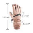thumbnail image 3 of beishanbush Gloves Mittens Winter Premium Leather Work and Downhill Ski Gloves Leather Mitten Waterproof Men Women Motorcycle Black, 3 of 7