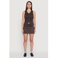thumbnail image 2 of Womens Fleece Lined Plaid Mini Skirt with Belt, 2 of 5