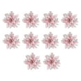thumbnail image 4 of 10 piezas de adornos navideños de flor de Pascua de 5,7 pulgadas con purpurina navideña. Rosa, 4 of 9