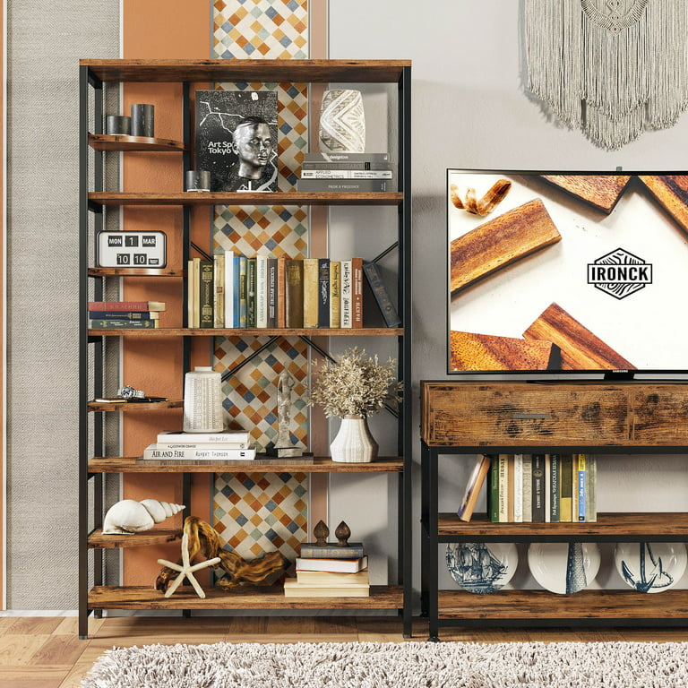 8 Tiers Rustic Storage Bookshelf – IRONCK