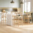 thumbnail image 7 of Farini Wishbone Counter Height Barstool, Fully Assembled Weave Bar Chair with Wooden Frame, for Kitchen Island, Dining Room, Bar, Single, Nature, 7 of 7