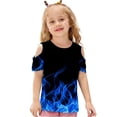 thumbnail image 5 of DeHolifer Girls Shirt Short Sleeve T-Shirts Off Shoulder Tops Cotton Tees Summer Tshirts for Kids 3-12 Years, 5 of 8