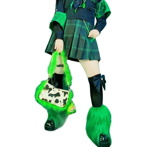 Faux Furs Leg Warmers for Womens Winter Warm Furs Boot Cuffs Covers,Cozy,Christmas,Halloween,Party, Cosplay Costume