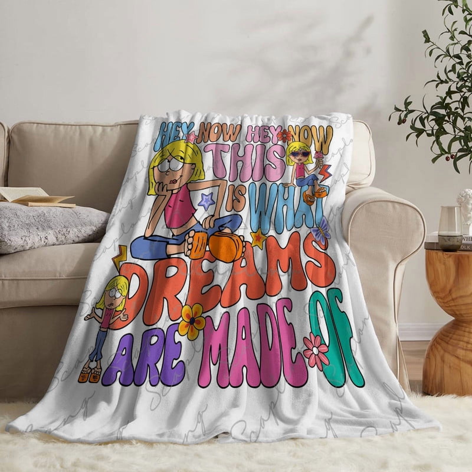 Lizzie Mcguire Banner Throw Blanket Gifts for Fans Lover Girls Boys Women Present Hoodie Him Bed 50"x60"