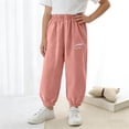 thumbnail image 2 of SROBPTY Kids Summer Pants Solid Mid-High Waist Breathable Loose Trousers for Casual Use 5-16 Years, 2 of 5