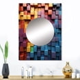 thumbnail image 1 of Designart "Timber Spectrum Mosaic" Abstract Shapes Mirror Wall Decor - Modern Yellow Abstract Hallway Wall Mirror Art - 32" x 24" Inch, 1 of 5