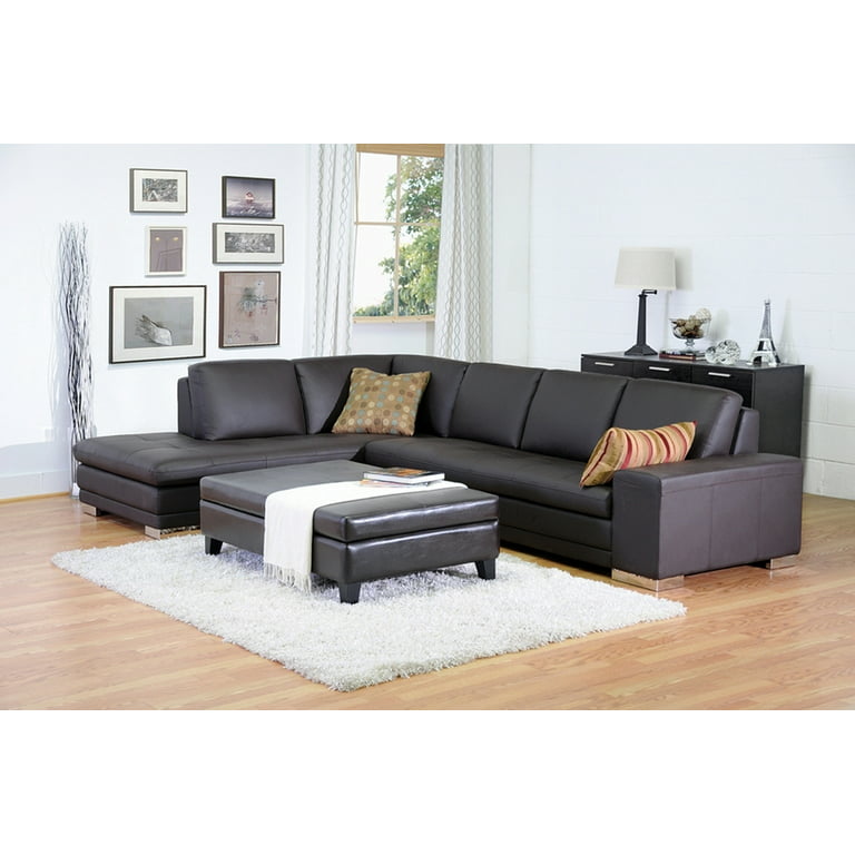 Leather Match Sofa Sectional Reverse