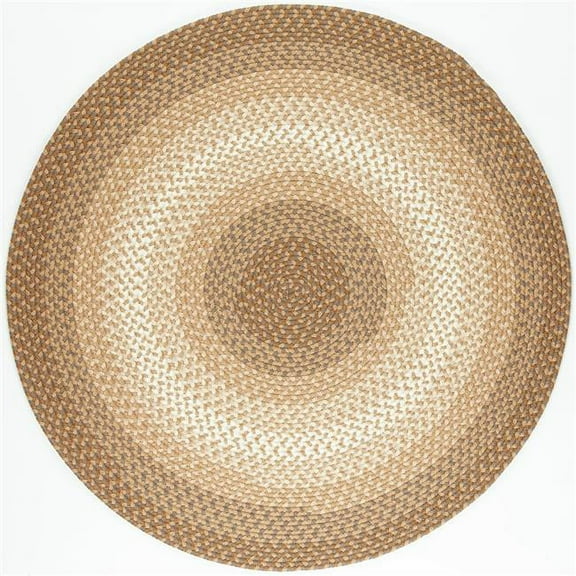 Rhody Rug TR52R120X120 10 ft. Twin River Round Rug, Natural & Multi Color