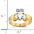 thumbnail image 2 of 14k Gold Two-tone Polished Claddagh Band Ring, 2 of 2