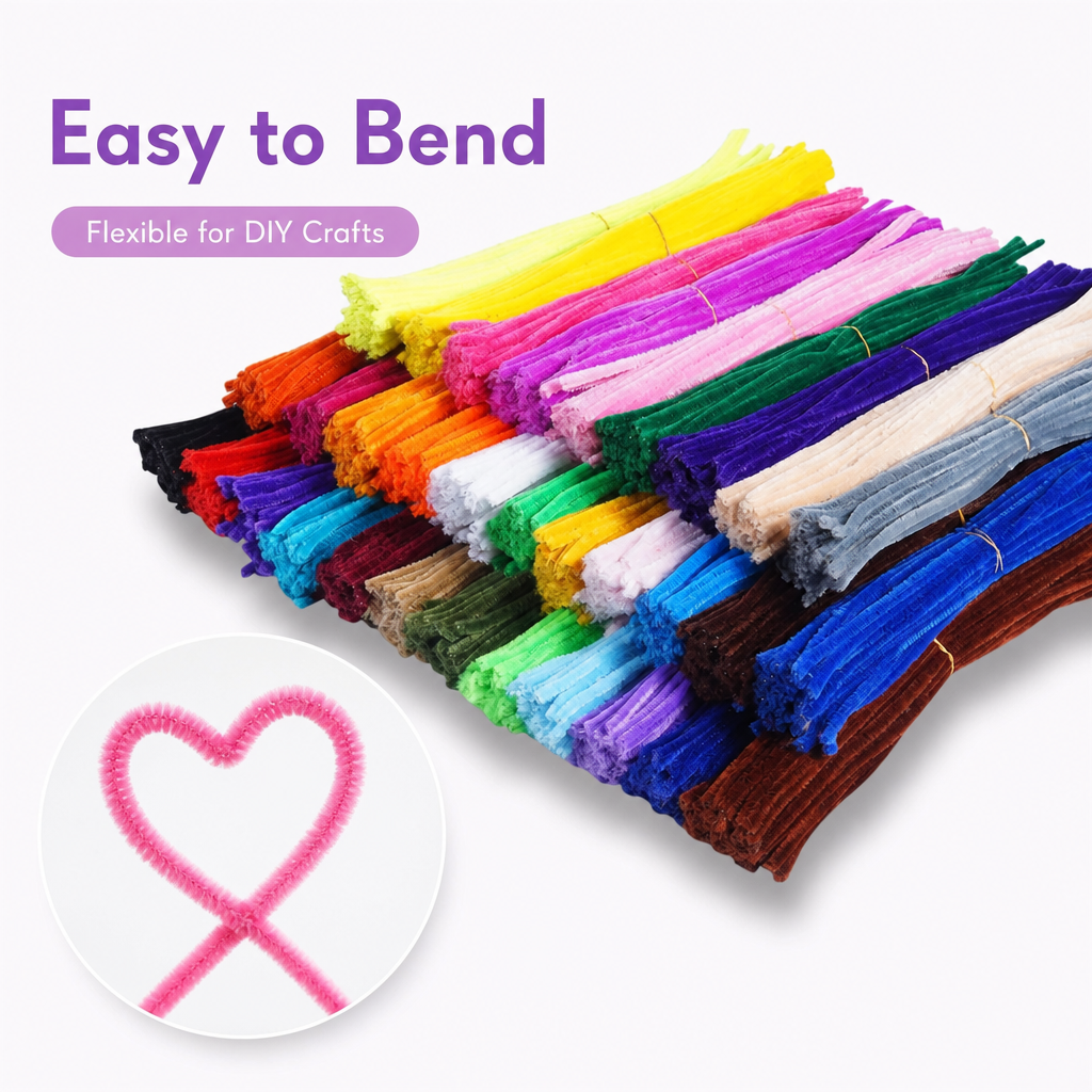 1600 Pcs Pipe Cleaners 32 Colors Chenille Stems for DIY Art Crafts