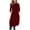 Wine, variant on Kmdttou Women's Summer Short Sleeve Casual Dresses Fashion Casual Solid Color Long Sleeve Round Dress with Pockets (Size:S-5XL)