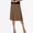 🔥 Brown, variant on Gifts USSUMA Elastic Trumpet Midi Skirt High-Waist Stretch Fabric Flared Hem Pull-On Design For Casual Streetwear Office Weekend And Travel Flattering Mid-Length Silhouette — Midi Skirt