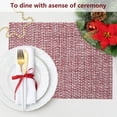 thumbnail image 3 of VCVCOO Red Placemats Set of 6 - Elegant Vinyl Woven Heat-Resistant Table Mats, Washable Wipeable Christmas Place Mats for Indoor/Outdoor Dining/Party Decor, 3 of 14