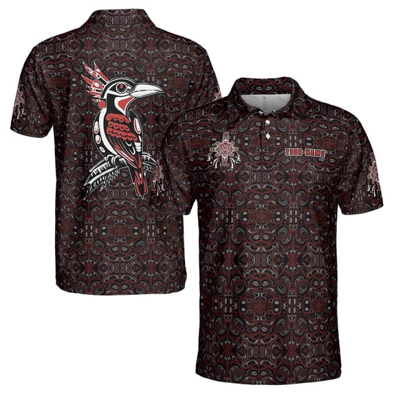 Customize Name Woodpecker American Native Tribal Pattern 3D Polo Shirt S-5XL