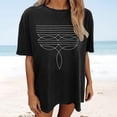 thumbnail image 2 of Public Womens Plus Size Short Sleeve Graphic Tees Causal Skeleton Printed Drop Shoulders T-Shirts Summer Crew Neck Loose Fit Tops Shirts Black S, 2 of 4