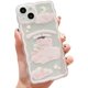 thumbnail image 1 of Funda compatible con iPhone 14 con diseño de oso floral de dibujos animados, estética femenina, fina, suave, de TPU transparente (rosa claro), 1 of 8