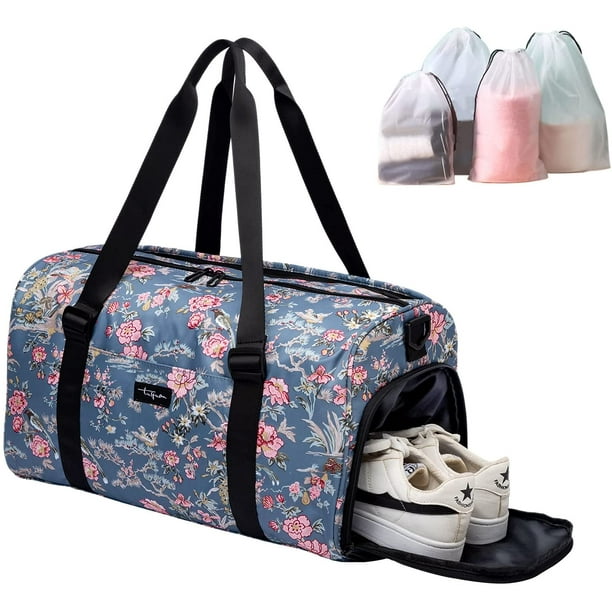 EAYY 40L Sacs de Voyage de Voyage pour Voyager avec Compartiment à  Chaussures Séparé Sec et Humide Durable Léger Nuit Weekender Petit Sac de  Voyage femme et homme 