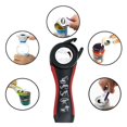 thumbnail image 4 of Abridor de botellas, abridor de latas multifunción 5 en 1, herramientas de cocina multifunción ergonómicas para niños con manos débiles Rojo Verde, 4 of 5