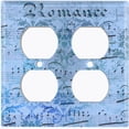 thumbnail image 3 of Metal Light Switch Plate Outlet Cover Blue Music Sheet Wallpaper Damask MUS002, 3 of 13