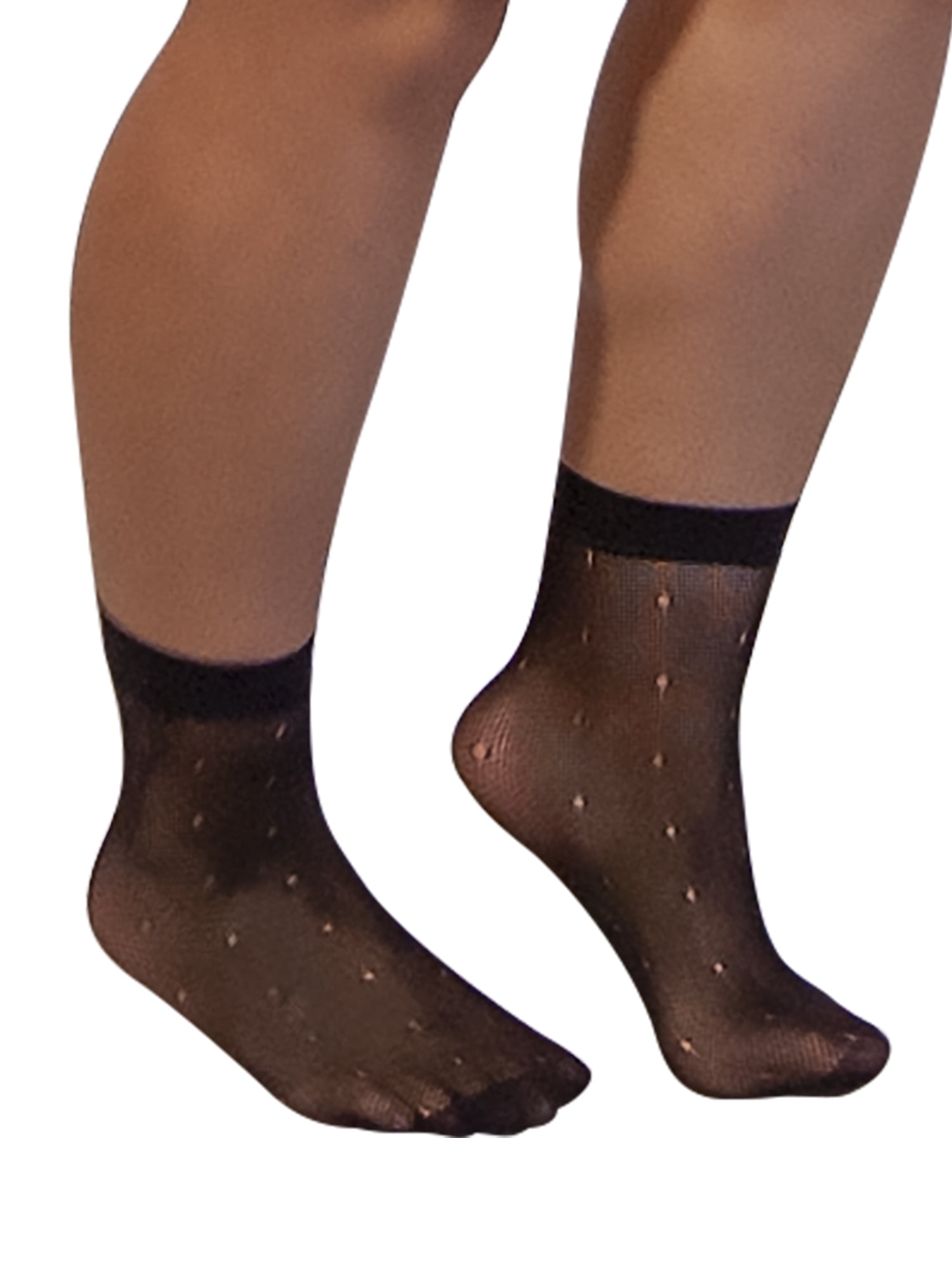 INC International Concepts Women's 2-Pk Dots Sheer Anklet Fashion Socks Black