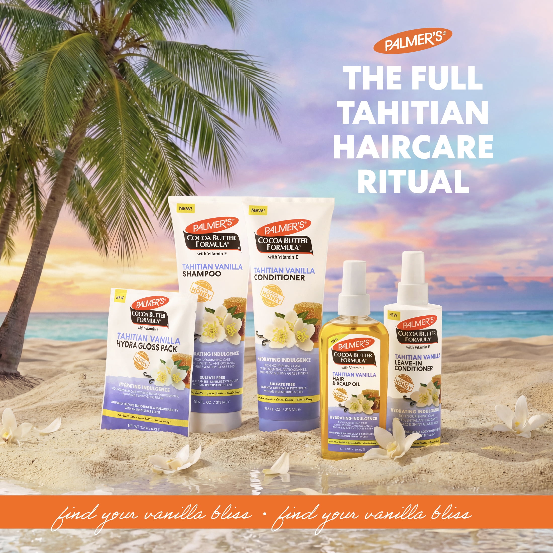 (12 pack) Palmer's Tahitian Vanilla Hydra-Gloss Moisturizing Hair Mask for All Hair Types, 2.1 oz