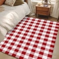 thumbnail image 5 of Farmhouse Buffalo Plaid 3'x5' Washable Rug, Red White Checkered Non-Slip Area Rugs for Entryway Kitchen Classroom, Dorm Throw Carpet, Low Pile Soft Indoor Floor Mat, 5 of 9