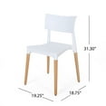 GDF Studio Rocky Modern Plastic and Wood Dining Chairs, Set of 2, White ...