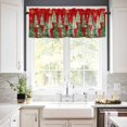 thumbnail image 3 of Christmas Tree Kitchen Curtains and Valances Set, Winter Xmas Pine Tree Forest Snowflakes Red Rod Pocket Window Valance Window Curtain Panels for Living Room Bedroom Laundry, 27.5x36in, 3 Pieces, 3 of 7