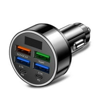 High-Speed Car Charger USB Fast Car Charger 4 USB 2 Type C Port For Adapter 100W For Mobiles with Smart Charge Technology