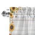 thumbnail image 4 of Sunflowers Rod Pocket Curtain Valance, Farmhosue You Are My Sunshine Wooden Grain Farmhouse Window Valance for Living Room, Bedroom, Kitchen 54"W x 18"L, 4 of 9