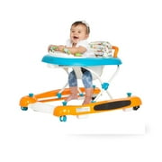 Dream On Me Go-Getter Baby Walker and Walk Behind Walker, Adjustable Seat Height, Comfortable Padded Seat, Easy to Fold, Pack and Store, Detachable Fun Tray, Orange Walker Orange