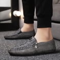 thumbnail image 3 of Mocasines Four Seasons, zapatos individuales, mocasines sin cordones, zapatos de conducción de suela suave, zapatos casuales de cuero con cremallera retro, zapatos para hombres, 3 of 6