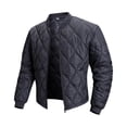 thumbnail image 5 of Mens Winter Coats Full Zipper Long Sleeve Solid Color Fashion Casual Warm Outdoor Jacket with Pocket Dark Blue L, 5 of 7