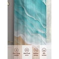 thumbnail image 5 of Teal Coastal Beach Sheer Curtains 84 Inch Length 2 Panels Set, Summer Nautical Ocean Beige Seaside Voile Window Treatment Rod Pocket Curtains Sheers Drapes for Bedroom/Living Room/Kitchen 52"x84"x2, 5 of 7