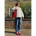 thumbnail image 4 of Chaqueta de algodón con estampado Floral para mujer, abrigos ajustados de un solo pecho con cordones y cinturón, moda de invierno, 2024, 4 of 5