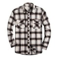 thumbnail image 2 of WTOBBYMen's Minimalist Workwear Plaid Long Sleeve Shirt, Unique Square Neck Button Up Casual Business Design for Spring Season Fashion Statement,Coffee XL, 2 of 4
