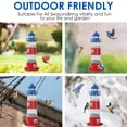 thumbnail image 5 of Birdkiss Wild Bird Feeder for Outdoors Hanging, Metal Squirrel-Proof Bird Seed Feeder with 4 lbs Large Capacity Layerable for Cardinal, Finch, Sparrow, Blue Jay - Blue & Red, 5 of 7