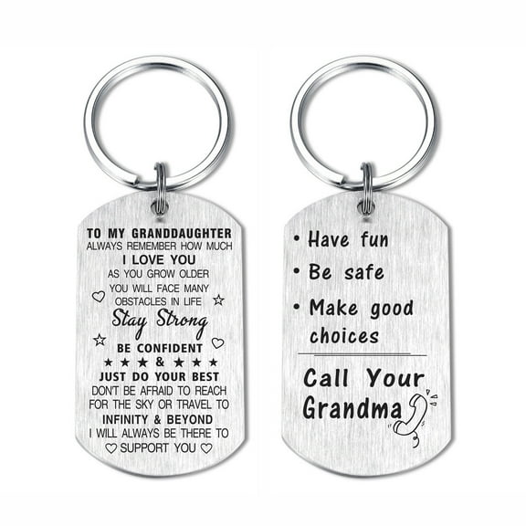 DEGASKEN Granddaughter from Grandma Keychain, Unique Birthday Christmas Graduation Gifts