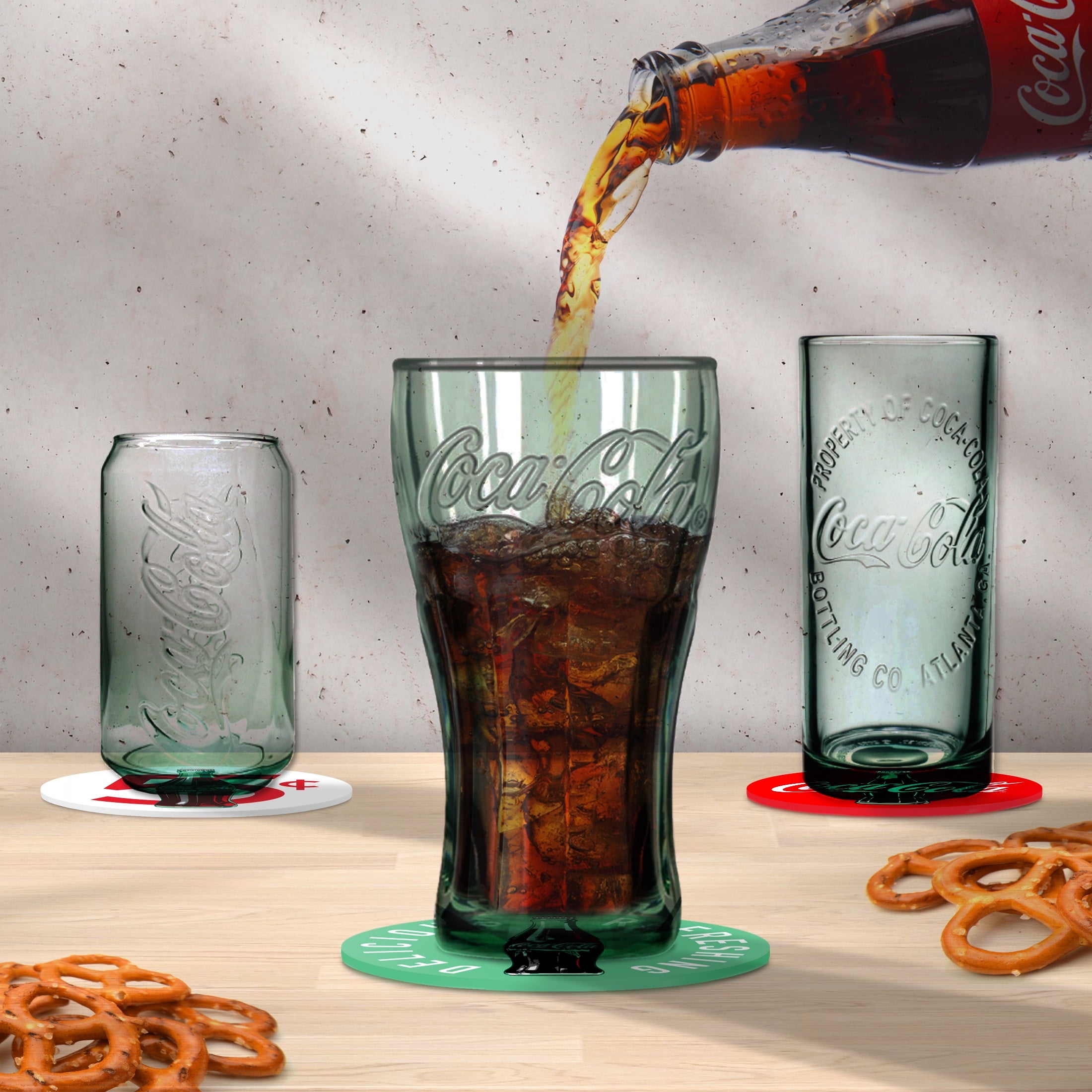 Vintage Wendy’s Coca Cola glasses！×3 One Wendy's and Coca-cola Clown Glasses - Auguste, Hobo