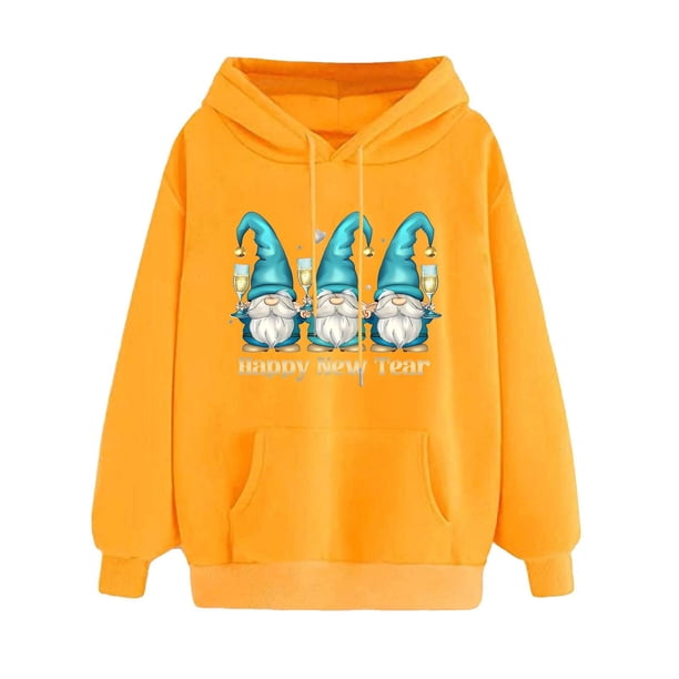 WILLBEST Sudadera de Mujer con Capucha Estampada Navideña para Otoño/Invierno, Talla Grande, Gruesa, Informal y Holgada Mediana