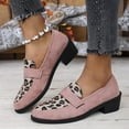 thumbnail image 5 of uvwlwu Women's Casual Loafers On Shoes Fashion Leopard Print Suede Heel Comfortable Walking Sneakers For Ladies(Pink,9), 5 of 7
