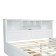 thumbnail image 5 of King Size Bed Frame with Storage Headboard, Wooden Platform Bed with USB Charging Station and Drawers, No Box Spring Needed, White, 5 of 9
