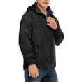 thumbnail image 2 of FOCUSSEXY Men's Jacket Hooded Windbreaker Big and Tall Outdoor Lightweight Windbreaker Hoodies Jacket Sport Casual Lightweight Hooded Outdoor activities Jacket, 2 of 8